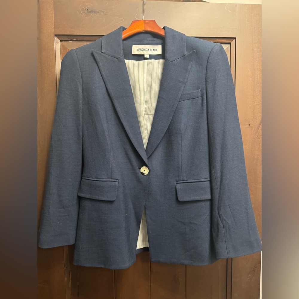 Veronica Beard Tailored Blazer | Navy | Single Button | Classic Fit | Size 2
